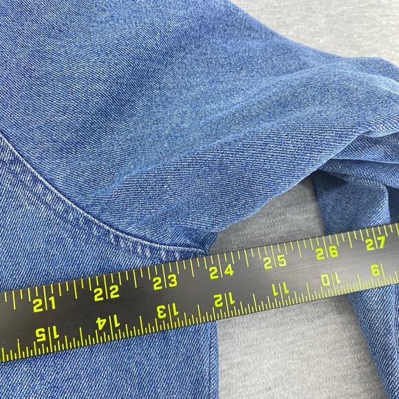 Vintage Tantrums Denim Jacket‎ XL Embroidered Christmas Santa Flamingo Palm Tree - Picture 7 of 7